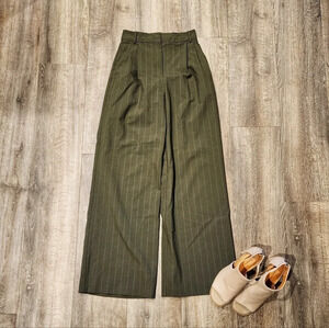 Mango Pinstripe Wide Leg Palazzo Pant